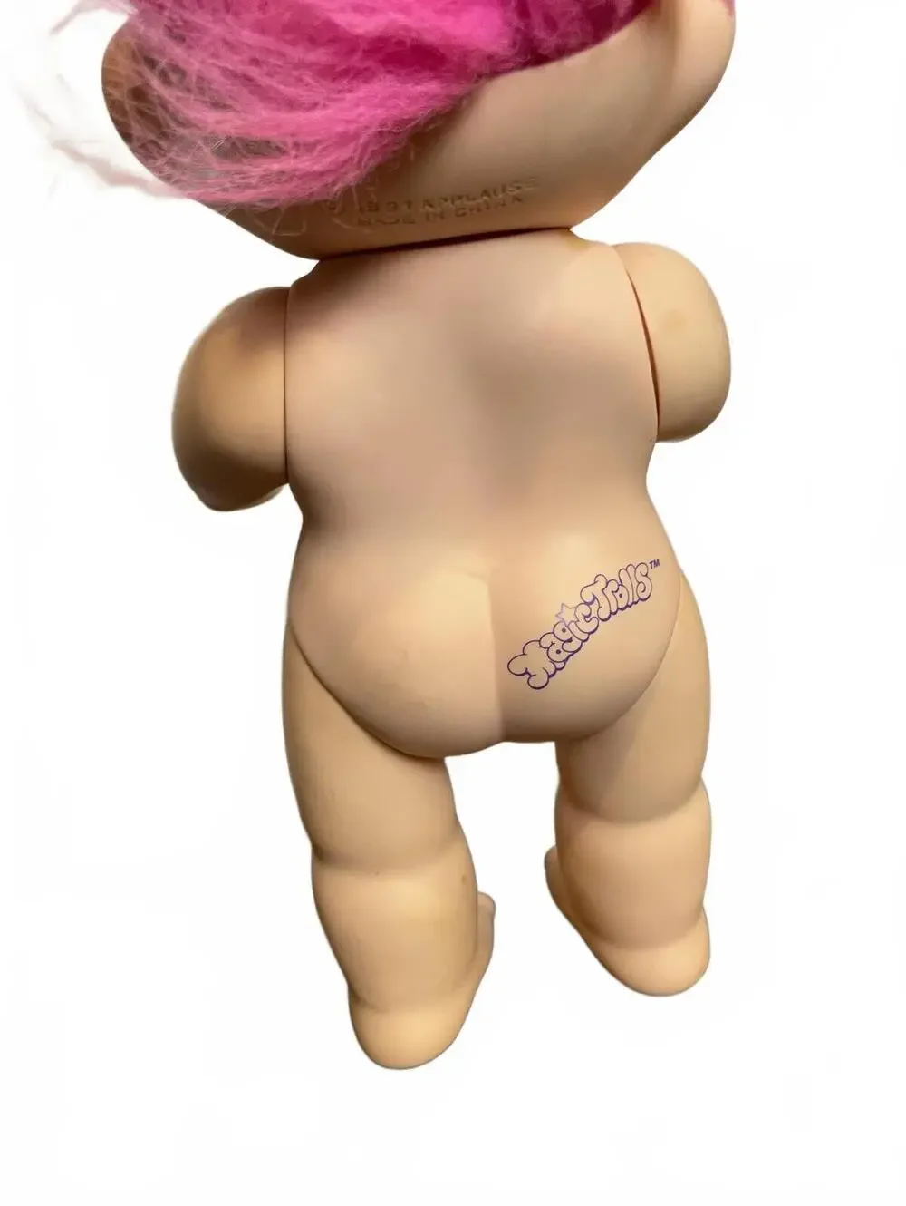 Vintage 1991 Magic Troll Baby Doll Pink Hair Large Troll Figure